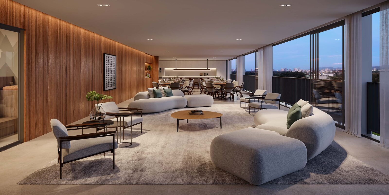 Lobby e lounge de recepção