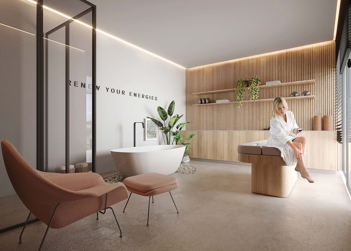 Spa e sauna com ambiente zen