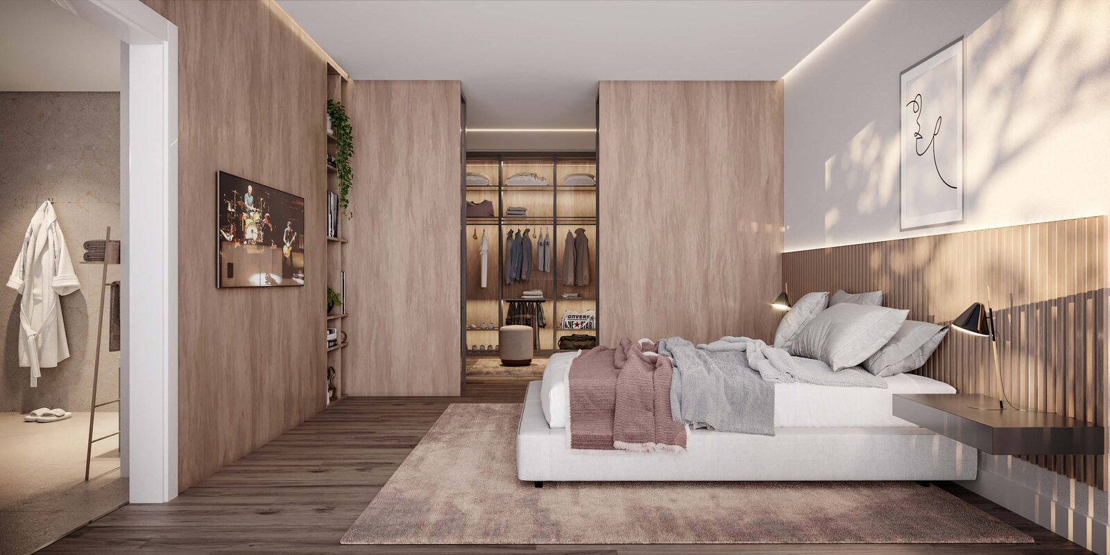 Closet walk-in espaçoso